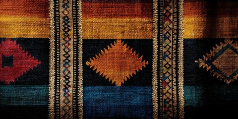 Canvas Print - Colorful Woven Rug Texture Background