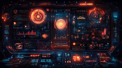 Canvas Print - technology infographic diagrams icons and futuristic design elements