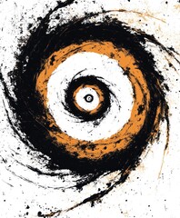 Canvas Print - Abstract spiral design resembling a hurricane, using contrasting colors for visual impact.