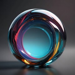 Abstract glass shape, 3d render