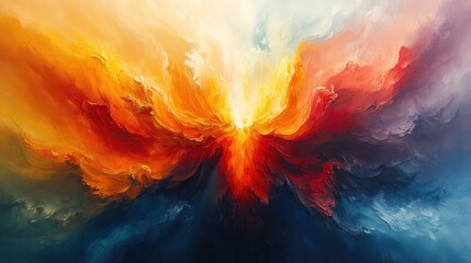 Wall Mural - Abstract Art of Fire and Water