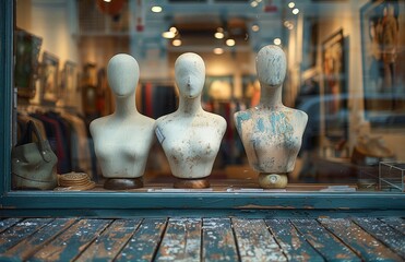 mannequins in a window shop