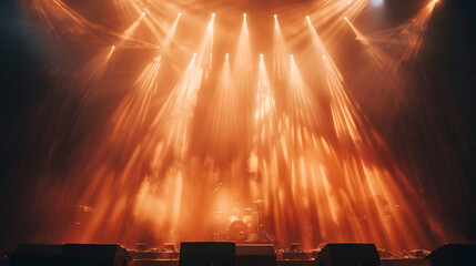 Wall Mural - Soft light rays forming a halo over the stage, pastel hues