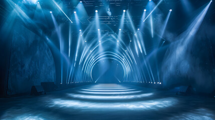 Wall Mural - Stage lights arranged in a spiral pattern