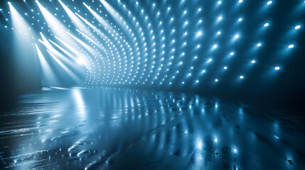Wall Mural - Stage lights arranged in a spiral pattern