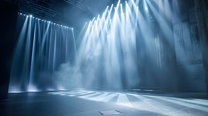 Wall Mural - Stage with a cascade of light beams
