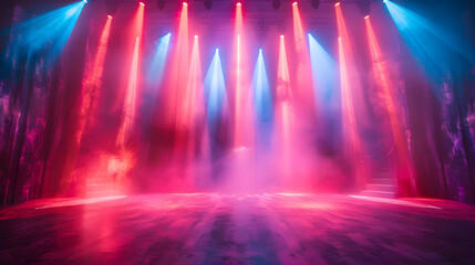 Wall Mural - Stage with layered light beams