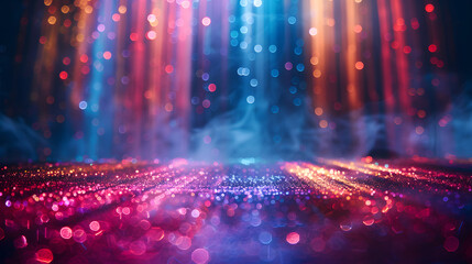 Wall Mural - 
Vibrant disco lights reflecting off a shiny surface