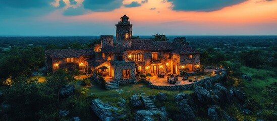 Canvas Print - Luxury Mansion on a Hilltop