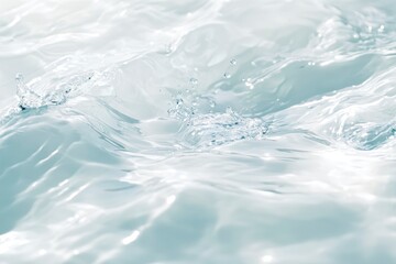 White water with ripples on the surface. Defocus blurred transparent white colored clear calm water surface texture with splashes and bubbles. Water waves with shining pattern texture background , ai