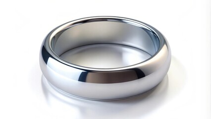 A shiny silver chrome metal ring isolated on a background, perfect for a sleek and modern design , silver, chrome, metal