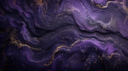 Wall Mural - An artistic view of a galaxy with intricate star formations, glowing purple hues,