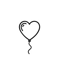 Editable stroke vector illustration of a heart-shaped balloon.