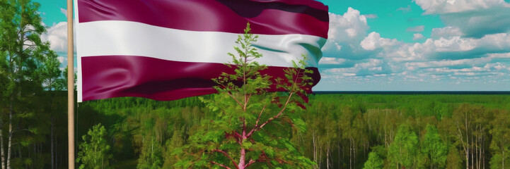 Poster - the flag of Latvia. holidays in Latvia