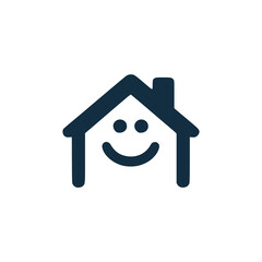 Poster - happy smile home real estate logo vector illustration template design