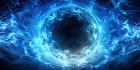 Wall Mural - Blue smoke glowing portal with magical swirling effects , magic, glowing, portal, blue, smoke, fantasy, vibrant