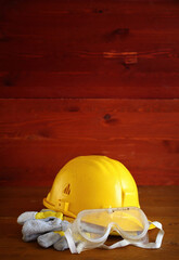 Wall Mural - Yellow safety helmet