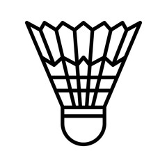 Poster - Badminton ball icon. Line badminton symbol. Thin linear graphic pictogram for web site color editable