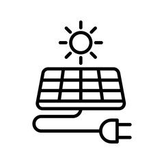 sun energy icon. solar panel icon color aditable