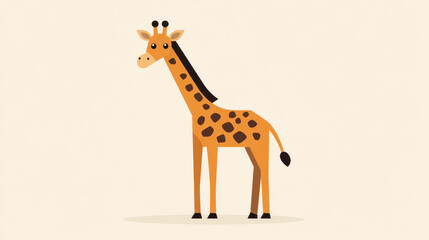 Canvas Print - A sleek D vector giraffe with simple details and clear spots, perfect for web and app icon designs.