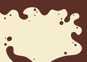 Coffee or chocolate liquid texture. Cocoa splash vector background. Abstract liquid brown waves illustration.