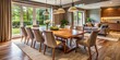 © Caitlin - In this inviting dining room, a stylish modern wooden table is complemented by comfortable chairs, creating a warm