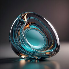 Abstract glass shape, 3d render