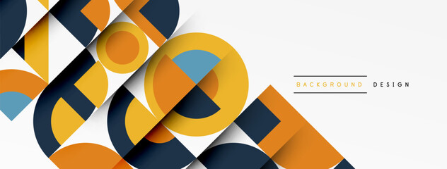 Modern geometrical abstract background - circles. Business or technology presentation design