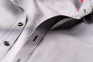 Wall Mural - Close up of dark Men's shirt. Soft focus. Copy space.