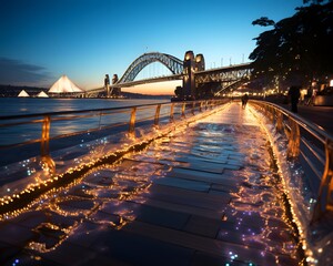 Wall Mural - Sydney Harbour Bridge at night.