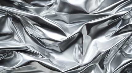 Poster - Shiny silver fabric folds