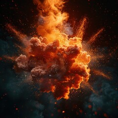 Canvas Print - Fiery explosion with sparks