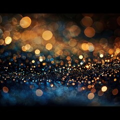 Poster - Sparkling gold and blue lights