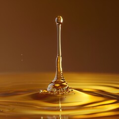 Canvas Print - Golden water drop splash