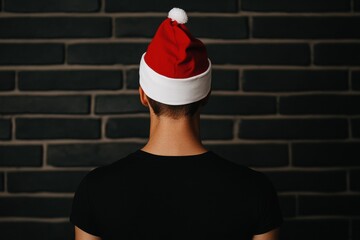 person in santa claus hat