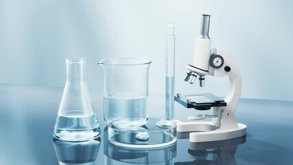 Sticker - Scientific chemical laboratory equipments, 3d rendering.