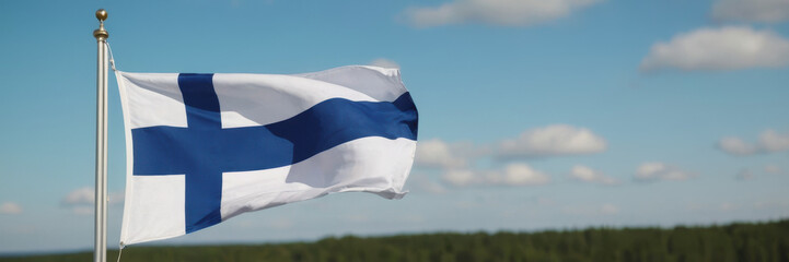 the flag of Finland. Finnish holidays