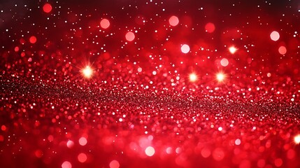 Poster - Sparkling Red Background with Golden Stars