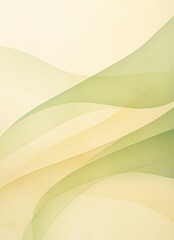 Wall Mural - Light Green Background   with   Geometric  circle wave in Yellow and Beige Tones