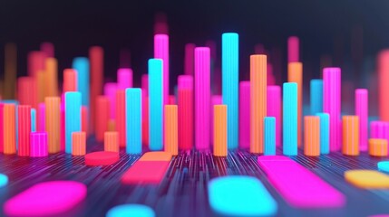 Aufkleber - Neon Cityscape.