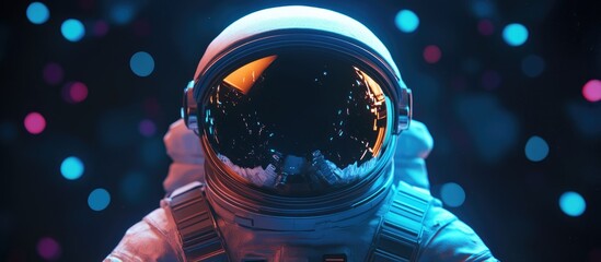 Aufkleber - 3D cartoon depiction of an astronaut featuring a science fiction style with vibrant and elegant colors highly detailed and cool aesthetics utilizing C4D and Blender for rendering