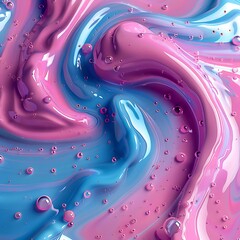 A vibrant slime texture in glossy shades of pink and blue, with smooth swirls and small bubbles creating a playful, tactile appearance. 8k UHD, suitable for high-quality printing or digital 