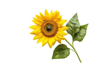 Sunflower on transparent background, png	