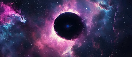 Wall Mural - stars and material fall into a black hole in this 3d cartoon rendering an abstract space wallpaper f