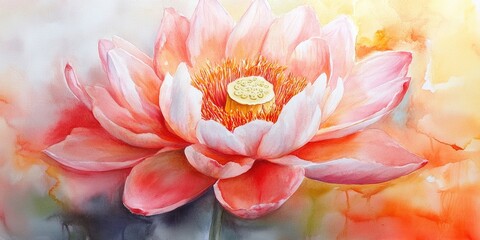 Sticker - Watercolor painting of a flower