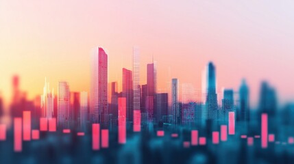 Aufkleber - Cityscape with Charts.