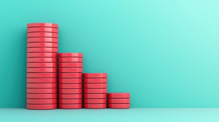 Poster - Red Stacked Discs.