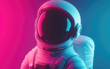 Aufkleber - Cartoon rendering of a 3D astronaut