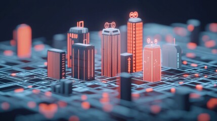 Leinwandbilder - Smart Cityscape.