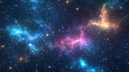 High definition star field background in a 3D cartoon rendering of deep space